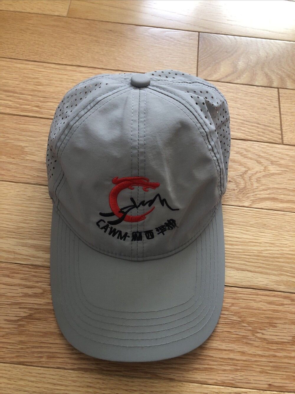 Vansports Gray Polyester Hat Lightweight Running Cap Exc. Cond. Adjustable logo